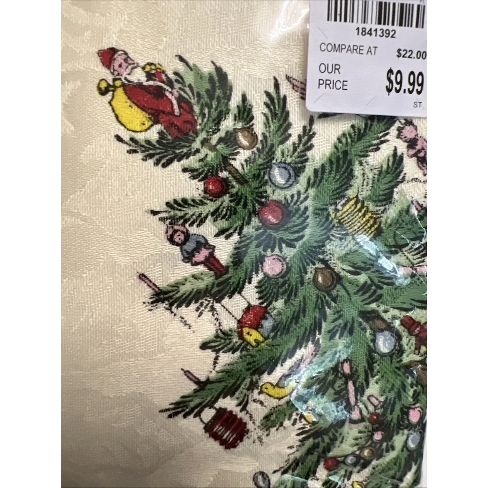 Spode‎ Christmas Tree Napkins 12 Vintage Holiday Table Linens Heirloom  NIP